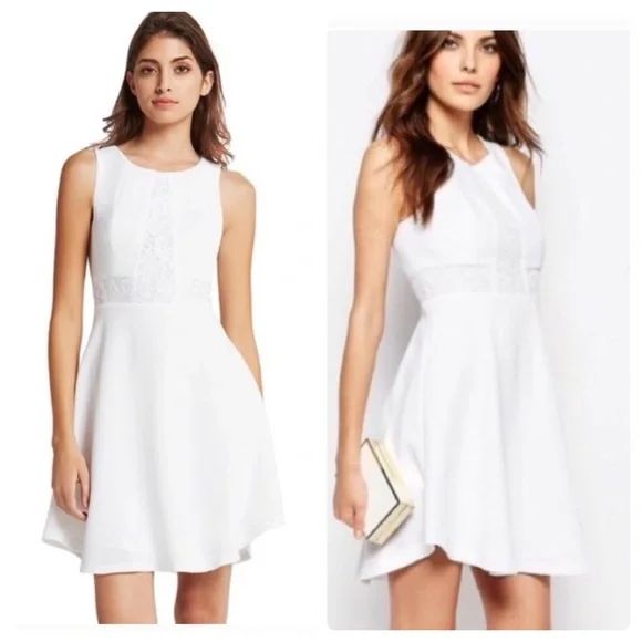 BCBGeneration | Dresses | Bcbgeneration White Lace Insert Dress Size 4 |  Poshmark